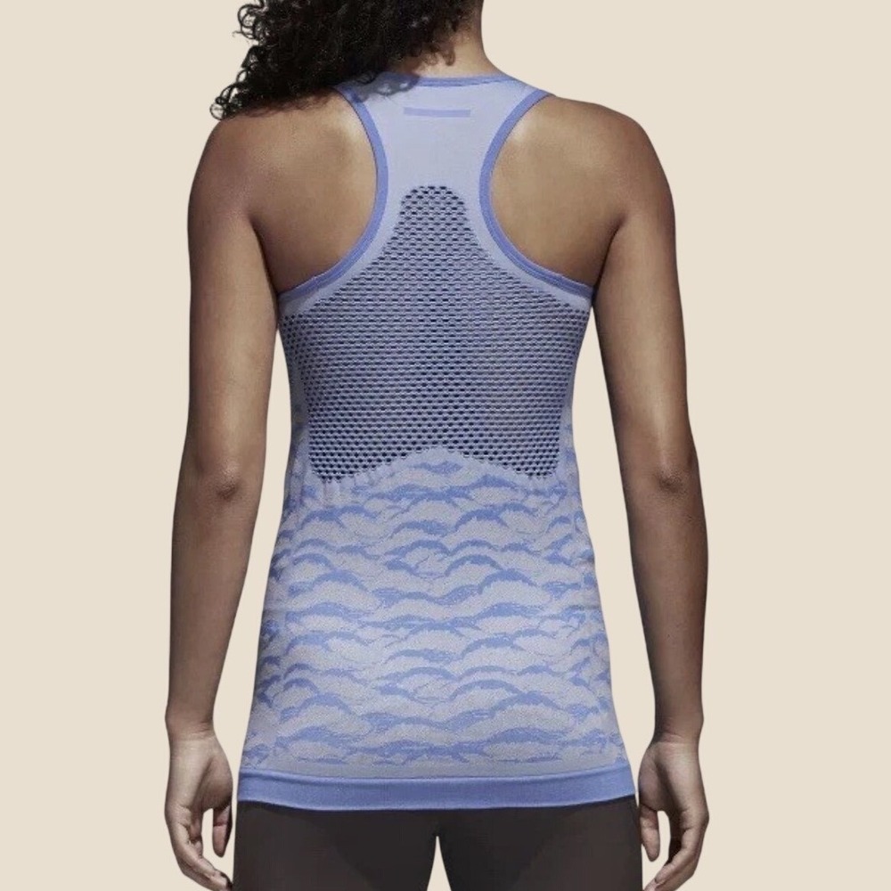 Adidas Parley Primeknit Tank Top ultra Womens Large Blue Wave Racerback BS3098